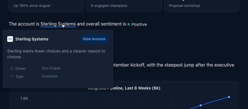 Account details on demand