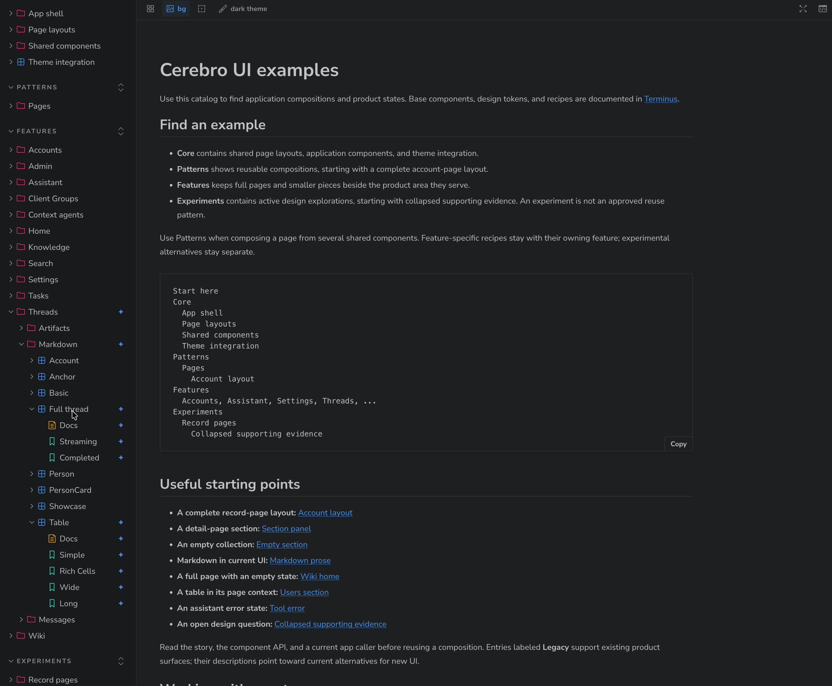 Storybook component examples